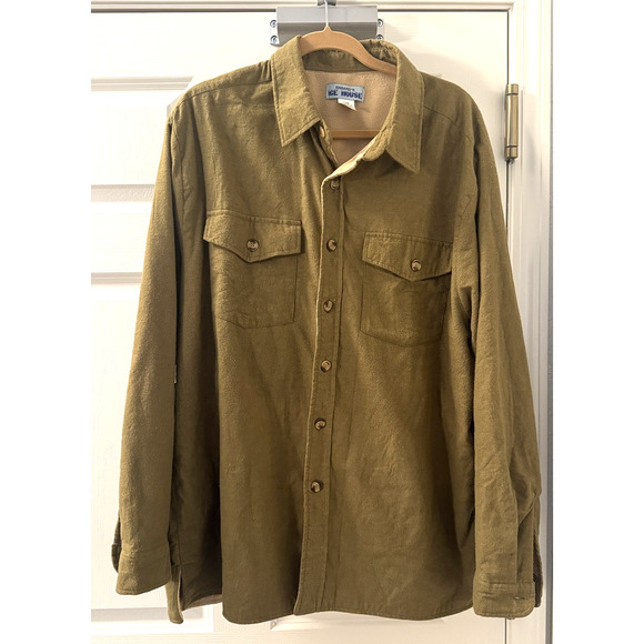 Vintage Habands Ice House Chamois Shirt Jacket Tan Shacket Sz L chore barn work - Picture 1 of 6